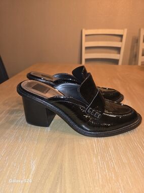 Dolce Vita Black Patent Leather Heeled Mules Womens 8.5